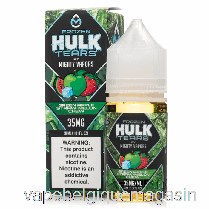 Jus De Vape Surgelé Pomme Verte Paille Melon à Mâcher - Sels De Larmes De Hulk - 30 Ml 50 Mg